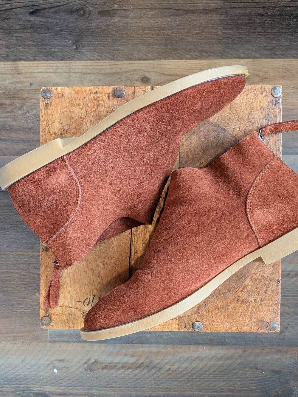 Dirty Laundry Karate Chop Suede Rust Booties